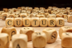Wooden scrabble letters spell the word 'culture' 