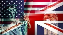 The Statue of Liberty is placed alongside Big Ben against the American and British national flags